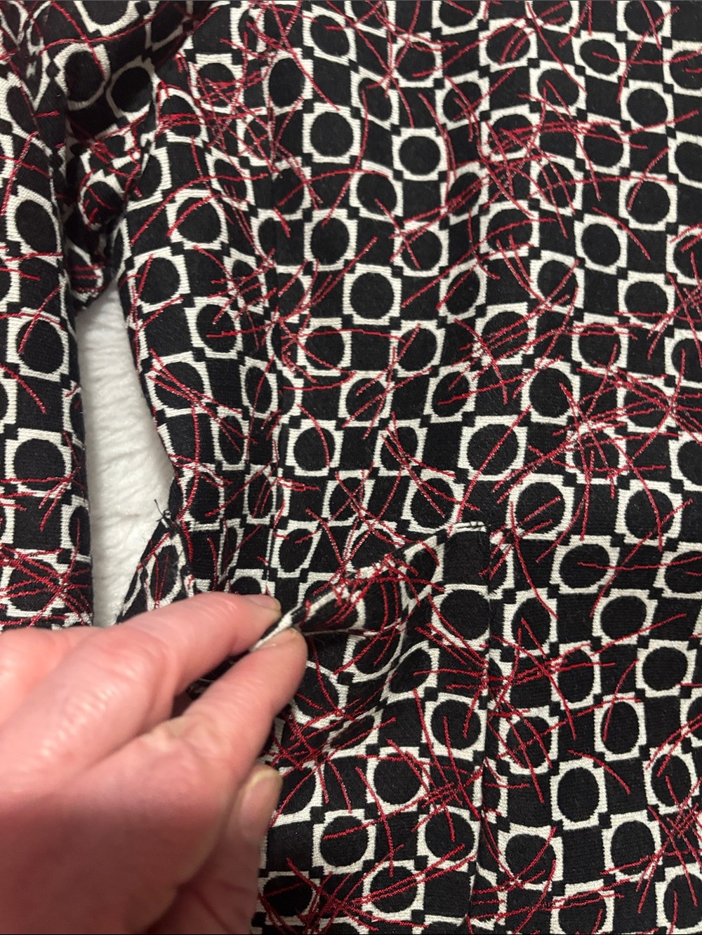 Austin Reed Black, Red & White Geometric Button-Down Shirt - Picture 4 of 9